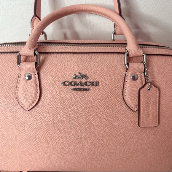 Coach Rowan Satchel Bag Silver/Light Pink. - Picture 2 of 11
